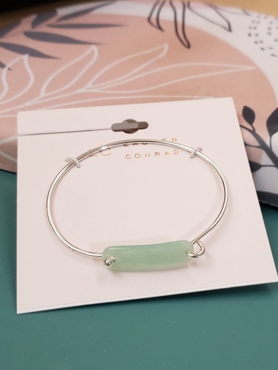 LC Lauren Conrad Jewelry - LC Lauren Conrad Silver-Tone Bangle with Light Mint Stone